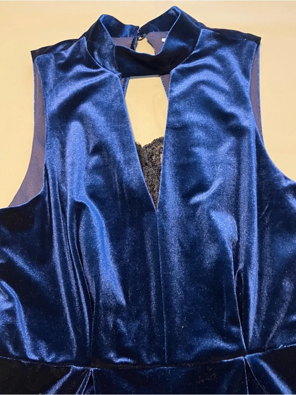 Stella Luce Deep Blue Velvet Lace Whimsigoth Romper